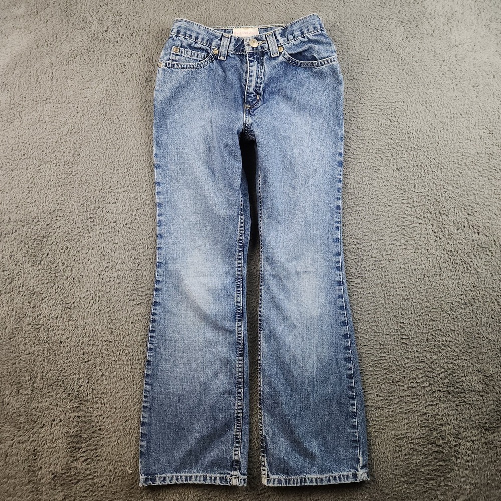 Vintage Low Rise Bootcut Jeans Girls Size 12 Slim Blue Medium Wash Cowgirl Flare